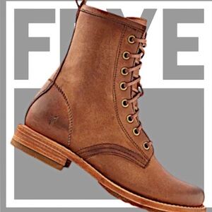 Frye Redwood Brown Veronica Combat & Moto Boots NEW, size 6